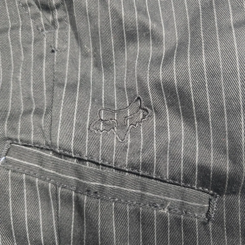 Fox Racing Mens 31 Pinstripe Shorts Black White Flat Front